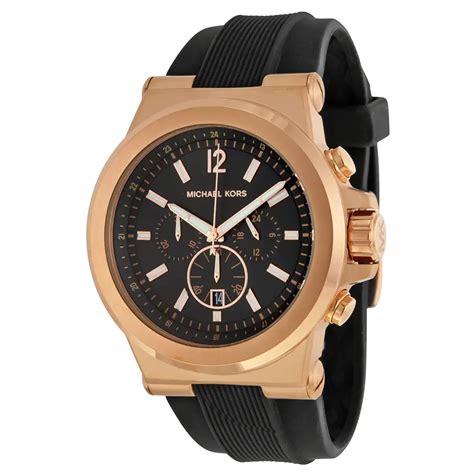 michael kors mens rose gold and black watch|Michael Kors men's rose gold.